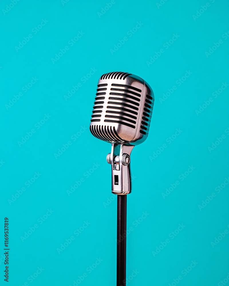 Fototapeta premium Vintage Microphone on Stand