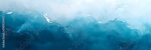 Abstract Backround in White and Blue Colours. Majestic Ocean Waves.