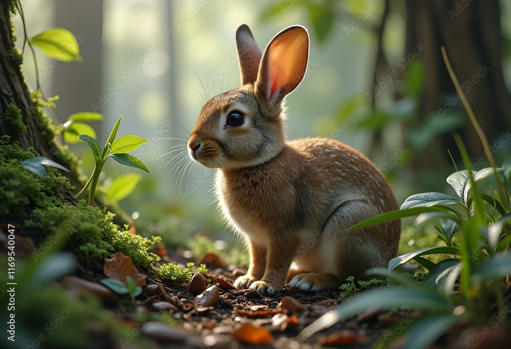 Fototapeta premium rabbit in the forest