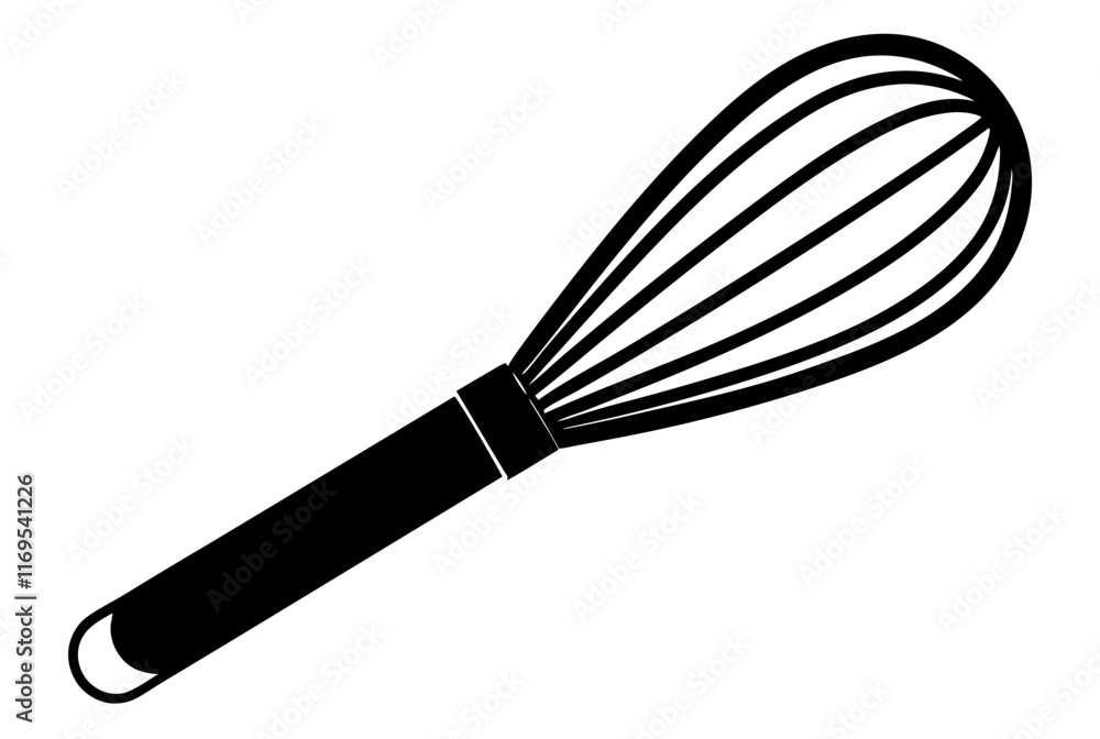 Minimalist Black and White Whisk Vector Illustration Minimalist Black and White Whisk Vector Illustration