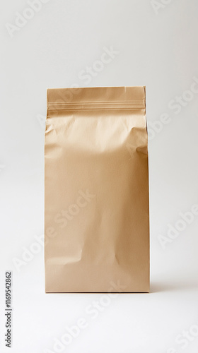 Brown Paper Bag on White Background