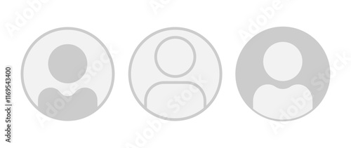 Vector flat illustration in grayscale. Avatar, user profile, person icon, gender neutral silhouette, profile picture. Suitable for social media profiles, icons, screensavers and as a template.