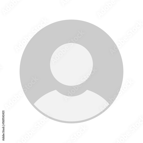 Vector flat illustration in grayscale. Avatar, user profile, person icon, gender neutral silhouette, profile picture. Suitable for social media profiles, icons, screensavers and as a template.