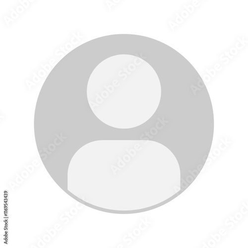 Vector flat illustration in grayscale. Avatar, user profile, person icon, gender neutral silhouette, profile picture. Suitable for social media profiles, icons, screensavers and as a template.