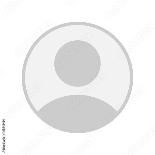 Vector flat illustration in grayscale. Avatar, user profile, person icon, gender neutral silhouette, profile picture. Suitable for social media profiles, icons, screensavers and as a template.