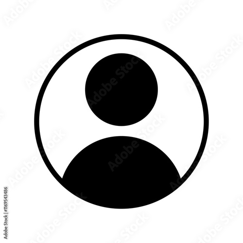 Vector flat illustration in black color. Avatar, user profile, person icon, gender neutral silhouette, profile picture. Suitable for social media profiles, icons, screensavers and as a template.