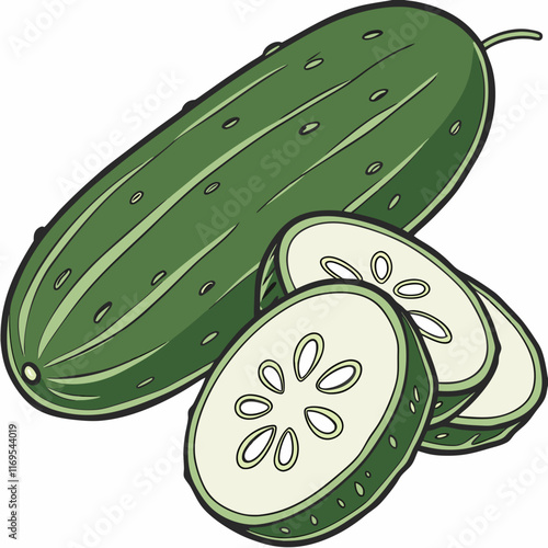 illustration of a cucumis sativus vector design