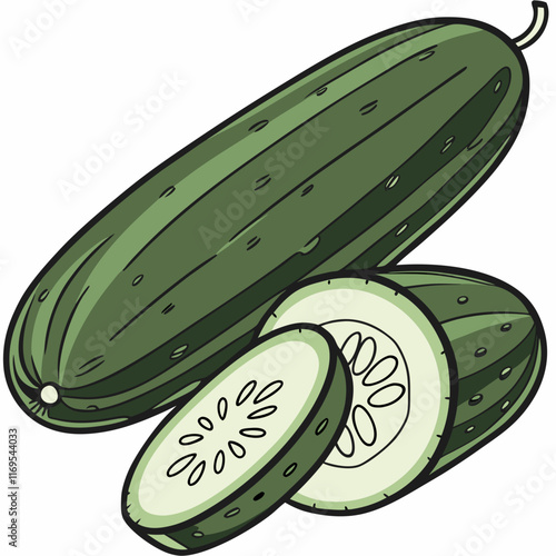 illustration of a cucumis sativus vector design