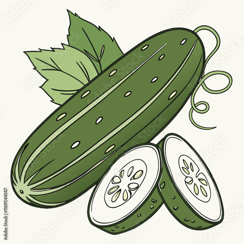illustration of a cucumis sativus vector design