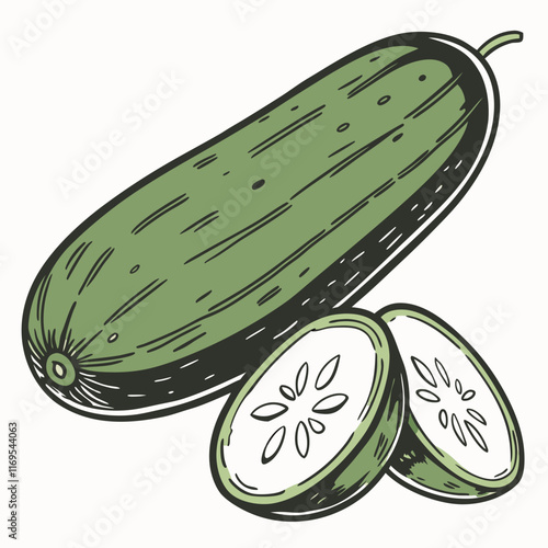 illustration of a cucumis sativus vector design