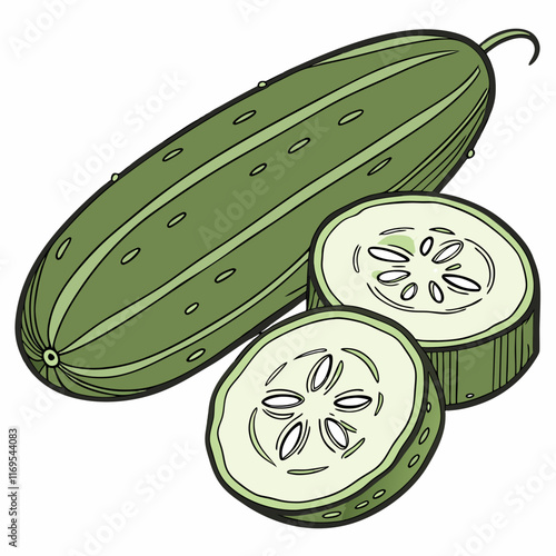 illustration of a cucumis sativus vector design