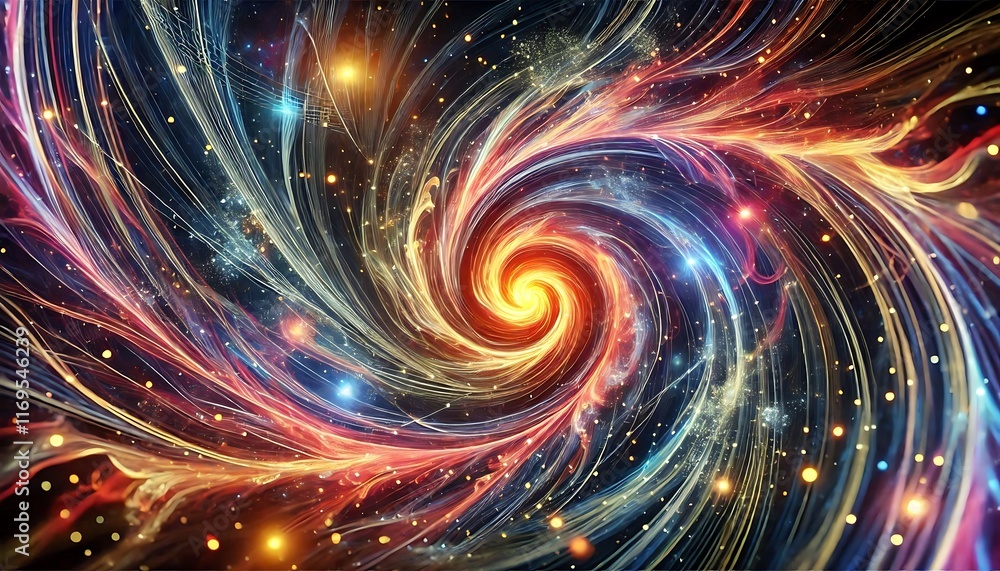 Abstract spiral galaxies with radiant multicolored arms glowing brightly against a cosmic void created using generative AI for banners. Abstract spiral galaxies with radiant multicolored arms glowing brightly against a cosmic void created using generative AI for banners.