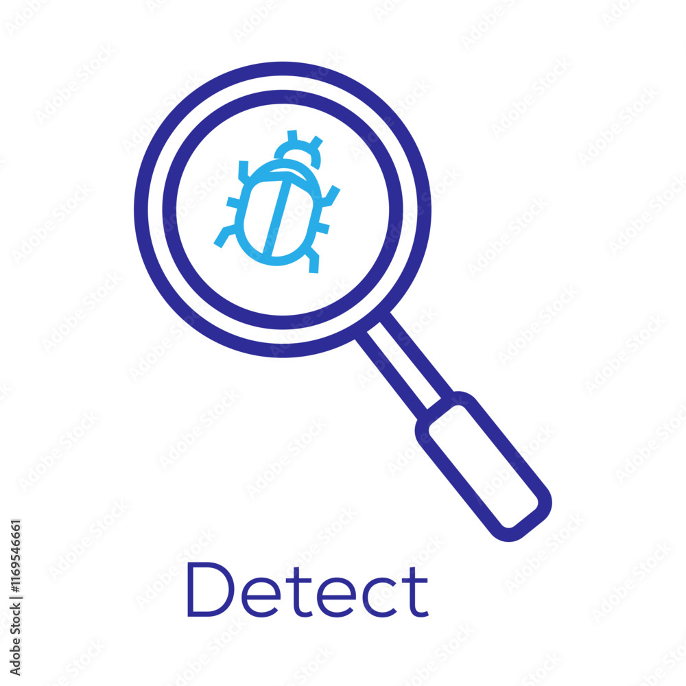 Detect Icon – Magnifying Glass for Threat Detection Detect Icon – Magnifying Glass for Threat Detection