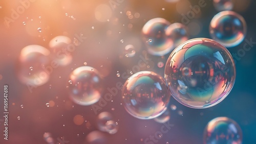 Wallpaper Mural Floating iridescent soap bubbles abstract background Torontodigital.ca