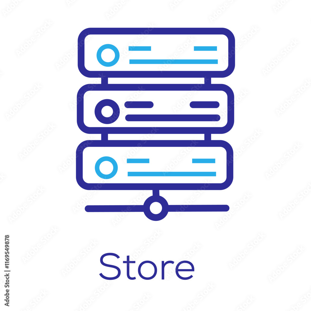 Store Icon – Database Symbolizing Secure Data Storage Store Icon – Database Symbolizing Secure Data Storage