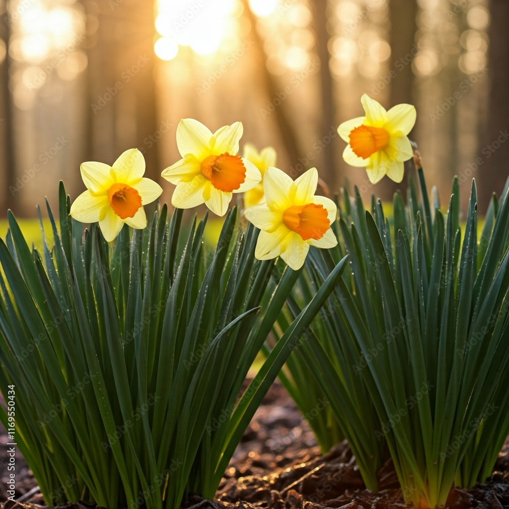 Fototapeta premium daffodils in the garden