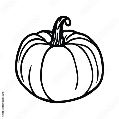 Pumpkin and Jack O Lantern Hand Drawn  Spooky and Cute Vector