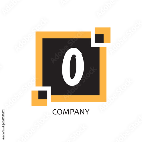 yellow black square O corporate letter logo icon design, suitable for a company or company