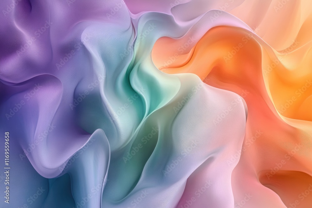 Obraz premium Abstract pastel swirls of fabric, creating a dreamy and calming visual effect.