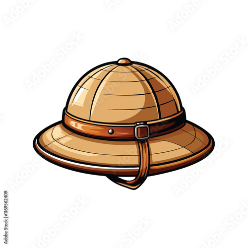 фотографія A vector illustration of a pith helmet with a sturdy canvas texture
