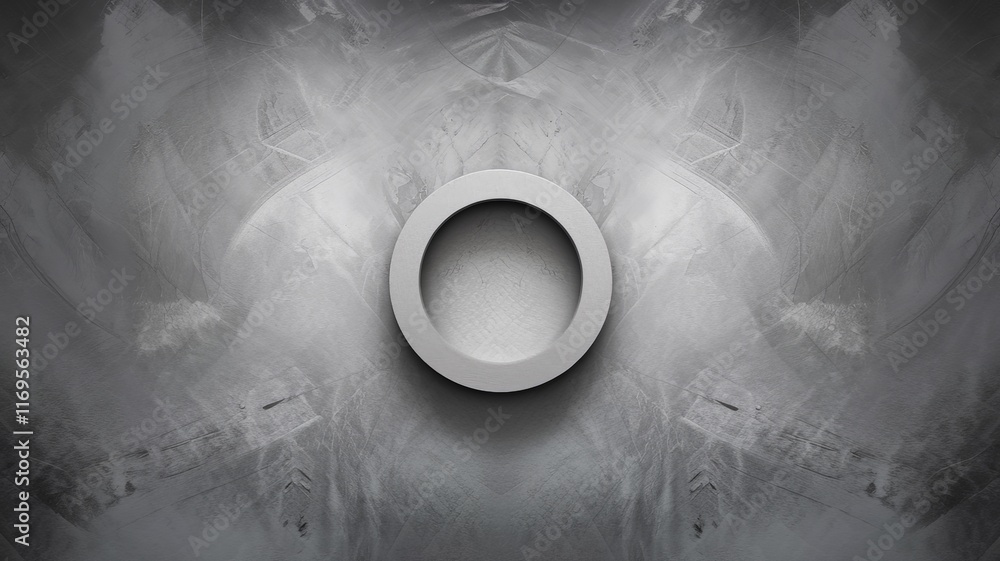 Abstract monochrome design with circular shape and metallic texture