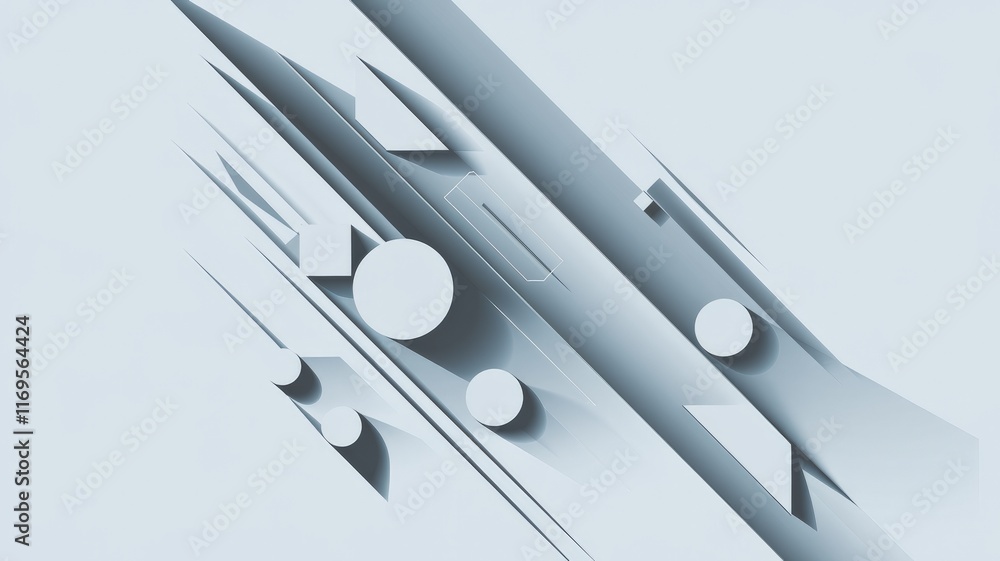 Minimalist vector design with geometric abstract shapes in white