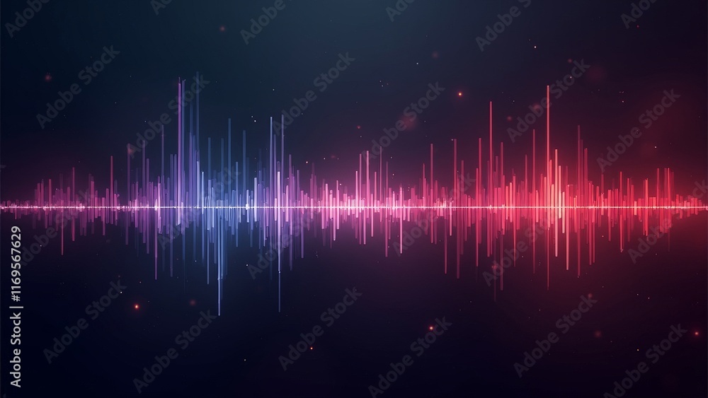 Colorful neon audio waveform against dark background