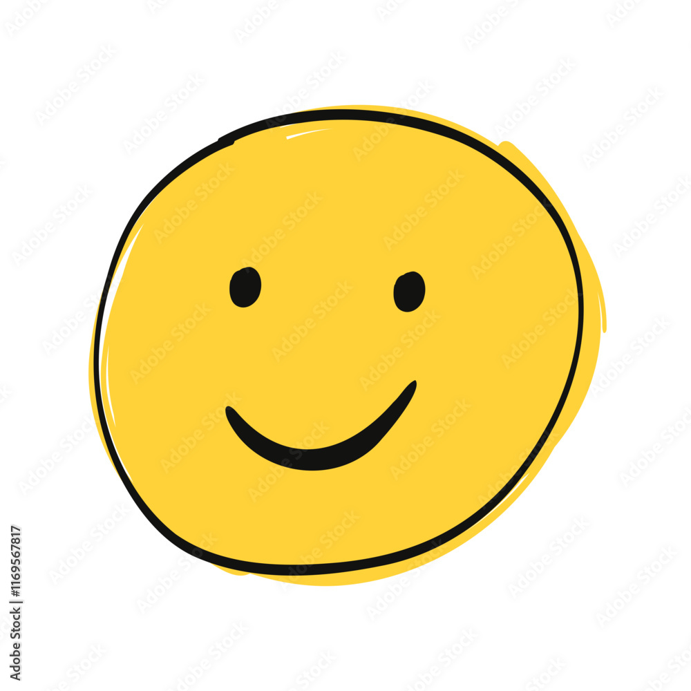 Simple Hand-Drawn Smiley Face Graphic Simple Hand-Drawn Smiley Face Graphic