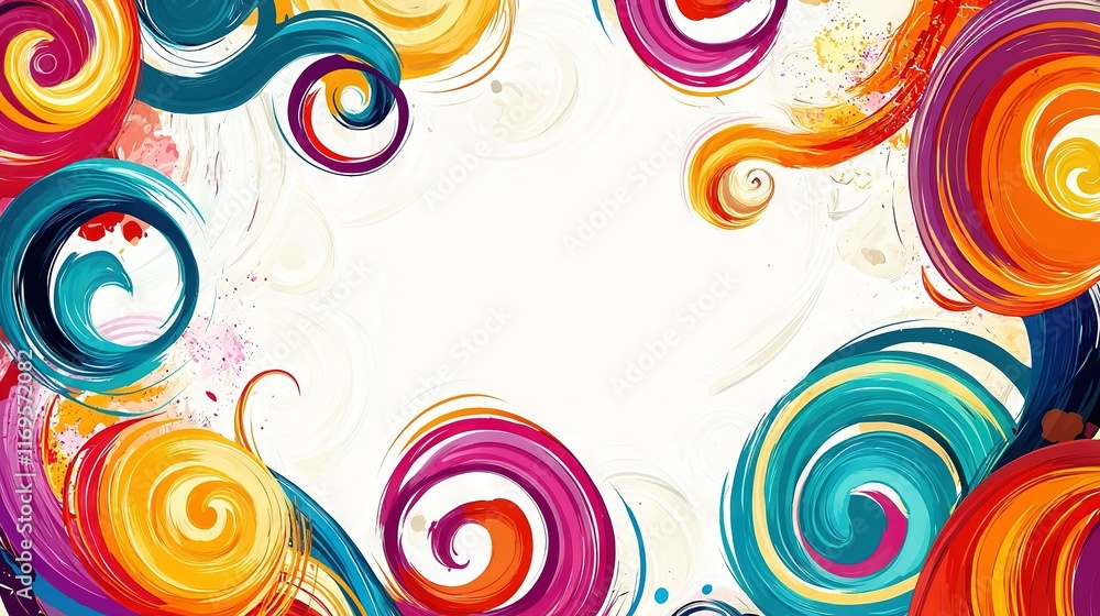 Fototapeta premium An appealing abstract background featuring swirling hues, providing ample room for text or imagery on cards or brochures