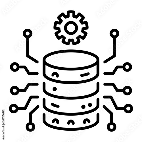A line style icon of central database 