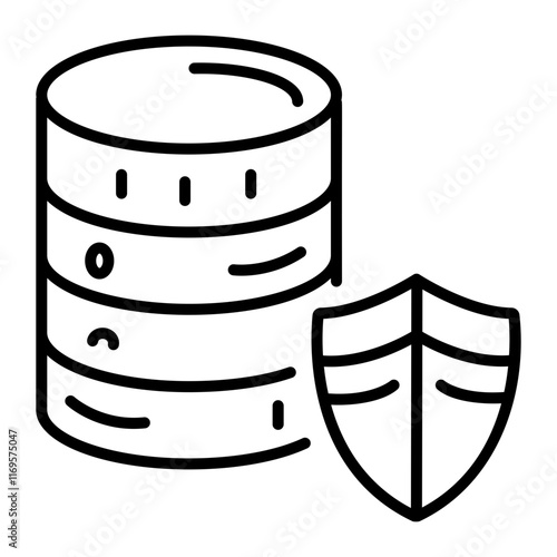 Safe database icon in line style 