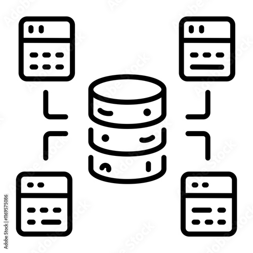 A line style icon of multi database 