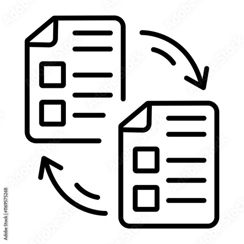 A line style icon of file exchange 