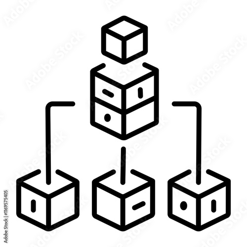 Data architecture icon in linear style 