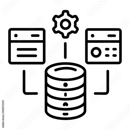Db configuration icon in line style 