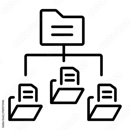 A linear icon of data archive folders