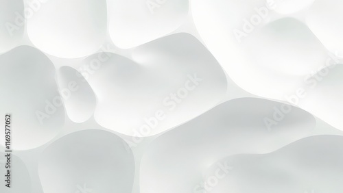 Obraz na płótnie Minimal abstract white fluid shapes with soft lighting and organic form w salonie