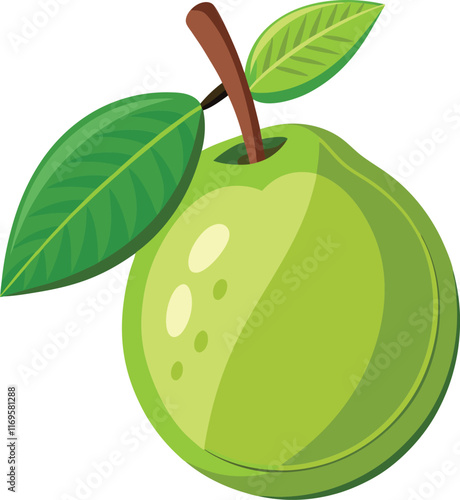 guava fruit vector with white background