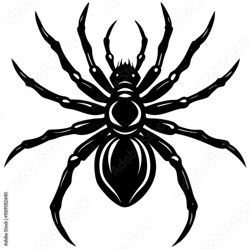 Intricate Black and White Spider Vector Illustration photo