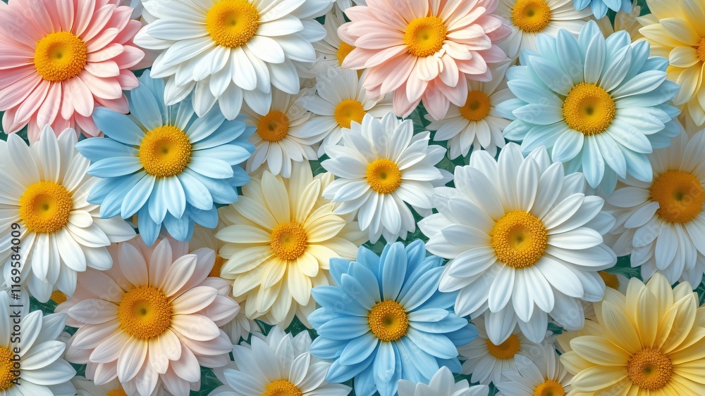Pastel Daisies Close Up Flower Background Pastel Daisies Close Up Flower Background