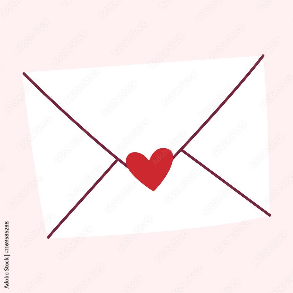 Cute envelope with heart. Saint Valentines day vector illustration. cute love sticker for collages, posters and cards. Cute envelope with heart. Saint Valentines day vector illustration. cute love sticker for collages, posters and cards.
