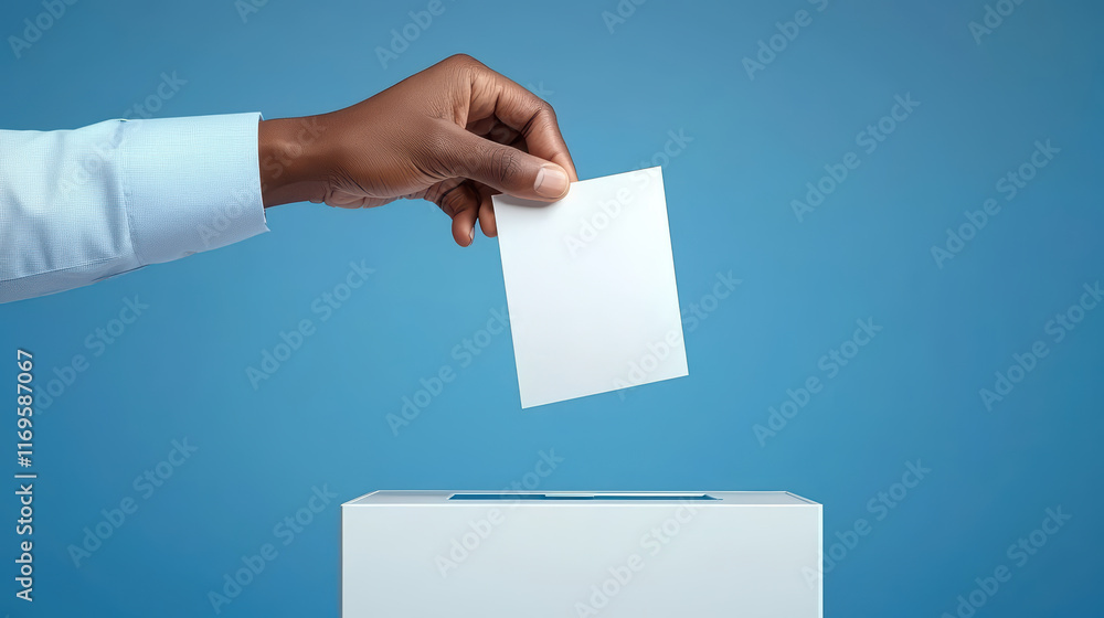 hand dropping ballot into voting box, symbolizing democracy hand dropping ballot into voting box, symbolizing democracy