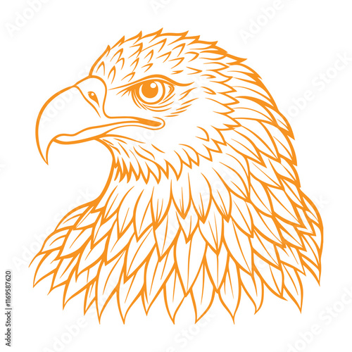 Hand-drawn eagle flying drawing illustration