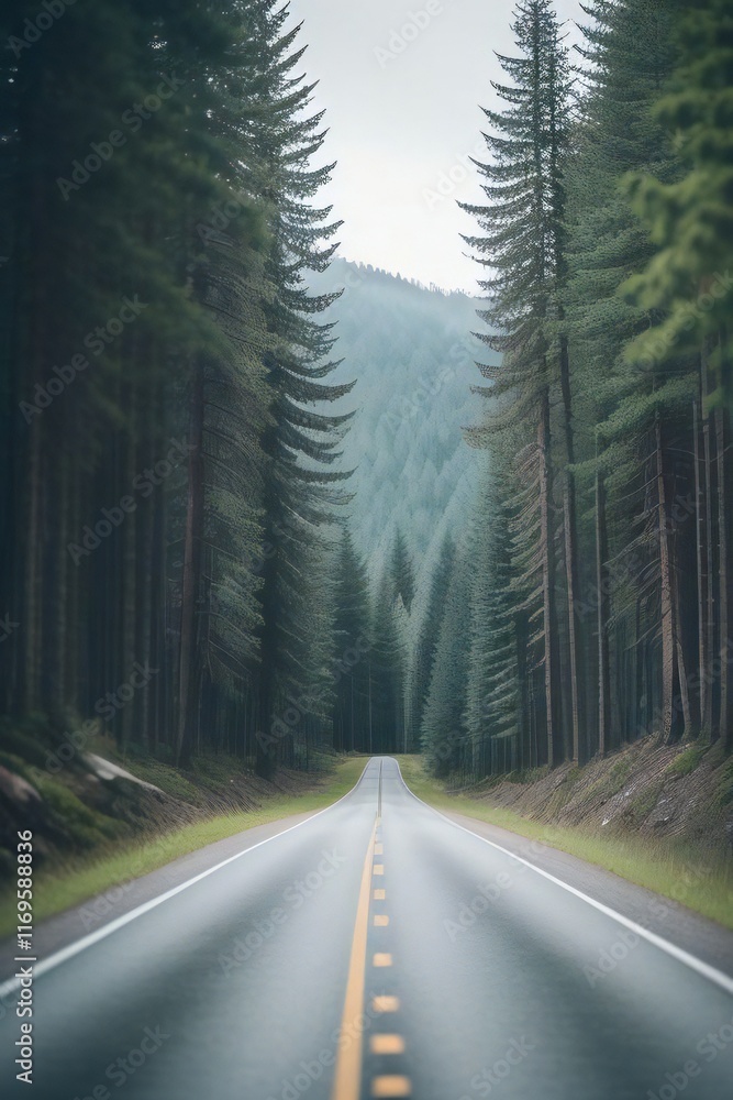 Road in middle of forest 