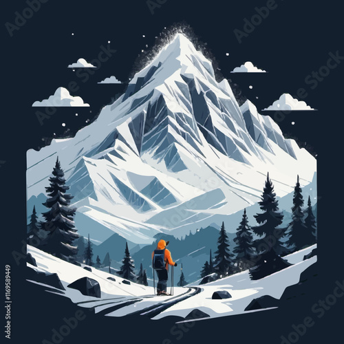 winter landscape with mountains