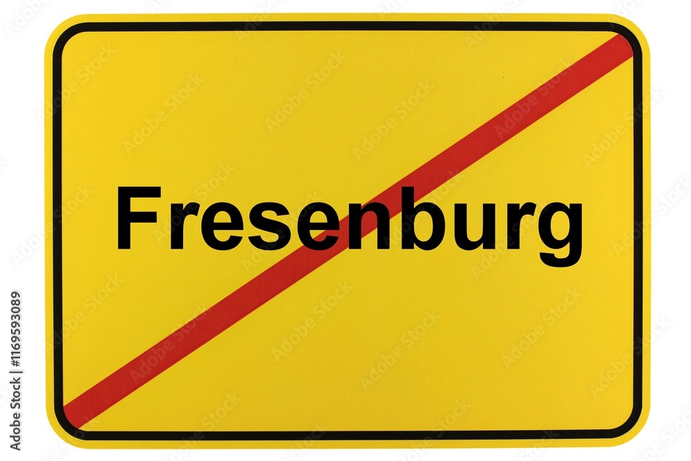 Illustration eines Ortsschildes der Gemeinde Fresenburg in Niedersachsen Illustration eines Ortsschildes der Gemeinde Fresenburg in Niedersachsen