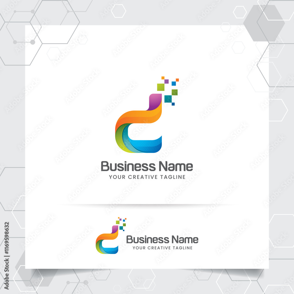 D letter logo digital in modern triangle pixel style. Colorful letter D with mosaic and geometric shape. D letter logo digital in modern triangle pixel style. Colorful letter D with mosaic and geometric shape.