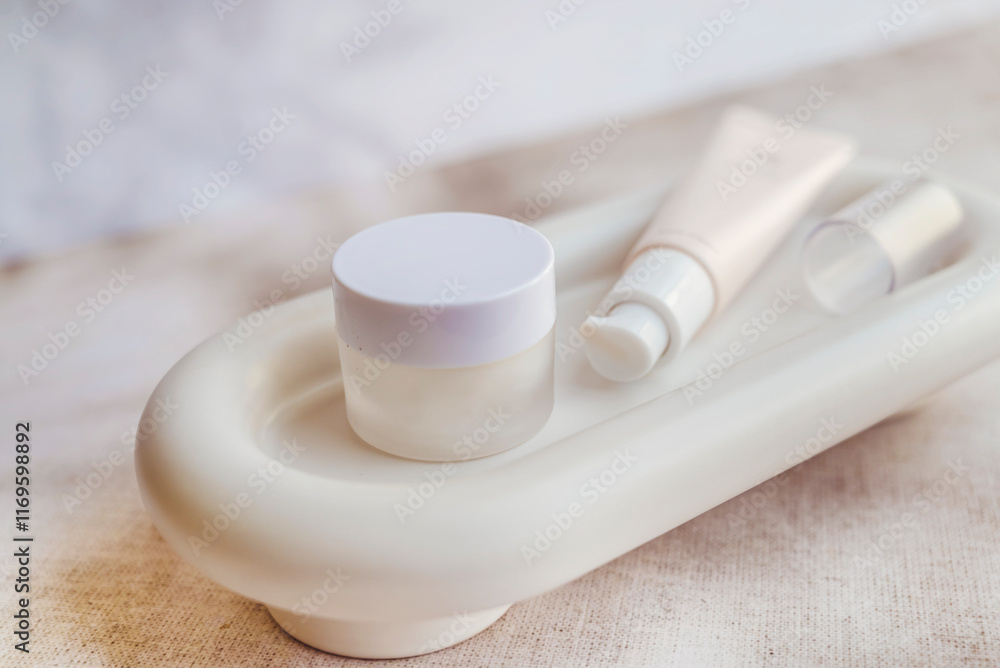 Anti-Age Face Cream in a Marble Plate Anti-Age Face Cream in a Marble Plate