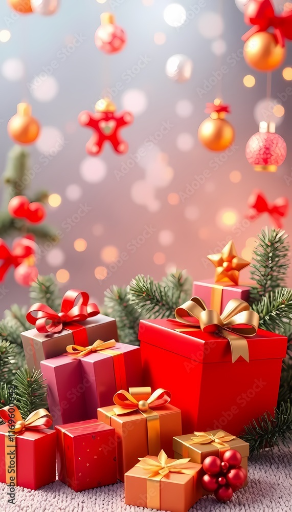 Christmas Background with Festive Decorations Christmas Background with Festive Decorations