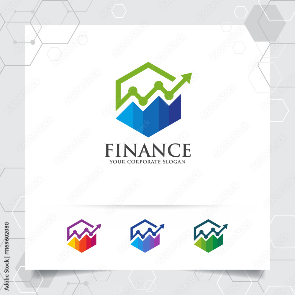 Business finance logo design with arrow vector and statistic symbol for investment ,data analyst ,financial company. Business finance logo design with arrow vector and statistic symbol for investment ,data analyst ,financial company.